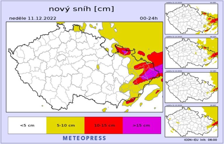 Proč jsme se v neděli 11. 12. nedočkali přívalů sněhu?